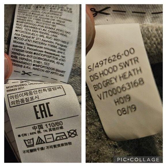 Disney Gap Mickey Mouse Sequin Hooded Sweater Grey Pullover Fall Size XSmall - Picture 8 of 8